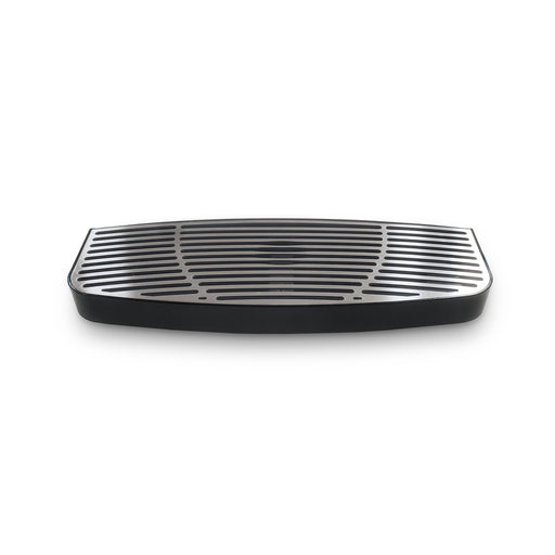A rectangular black metal Drip Tray with Cover for the 530 Cooler Series, featuring curved slats, compatible with CLBL530SC and CLPOU530UVF3 models, is shown on a white background.
