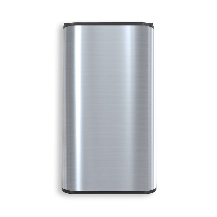 A rectangular stainless steel object with rounded corners and a brushed finish, viewed from above against a white background. This modern device resembles the Door 430 Series Water Dispensers.