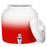 The GEO Porcelain Ceramic Crock Water Dispenser – Gradient Colors is a large BPA-free ceramic dispenser with a red and white gradient, silver front spigot, and matching white lid (labeled "Lid Included") placed to the side.