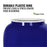 Close-up of the GEO Porcelain Ceramic Crock Water Dispenser in blue, featuring a durable white plastic ring to prevent leaks and cracks. BPA-free label with green leaf marks it as a safe, reliable 5-gallon water holder.