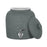 The GEO Porcelain Ceramic Crock Water Dispenser in dark gray speckled features a round body, silver spigot, and matching removable lid. The BPA-free dispenser is showcased empty against a white background.