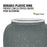 Close-up of the GEO Porcelain Ceramic Crock Water Dispenser in dark gray speckled finish. Features a durable plastic ring to prevent leaks & stress cracks, BPA-free label, and green leaf icon for eco-friendliness.