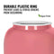 Close-up of the GEO Porcelain Ceramic Crock Water Dispenser – Pink with a white plastic leak-proof ring. BPA-free (green leaf icon). Durable design prevents leaks & stress cracks. Ideal for use with your ceramic water dispenser.