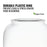 A close-up of the GEO Porcelain Ceramic Crock Water Dispenser – White, featuring a durable plastic ring for 3 & 5 gallon bottles. Text: Durable plastic ring prevents leaks & stress cracks. Includes BPA-free label with green leaf icon.