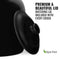 The GEO Porcelain Ceramic Crock Water Dispenser w/ Stand in matte black is shown with its matching lid. Text reads, “Premium & Beautiful Lid – Matching lid included with every crock.” A green BPA-free label with a leaf icon is at the bottom right.