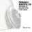 Close-up of the GEO Porcelain Ceramic Crock Water Dispenser w/ Stand – White, with matching lid leaning against it. Text: “Premium & Beautiful Lid. Matching lid included.” Green BPA-free symbol shown in the corner.