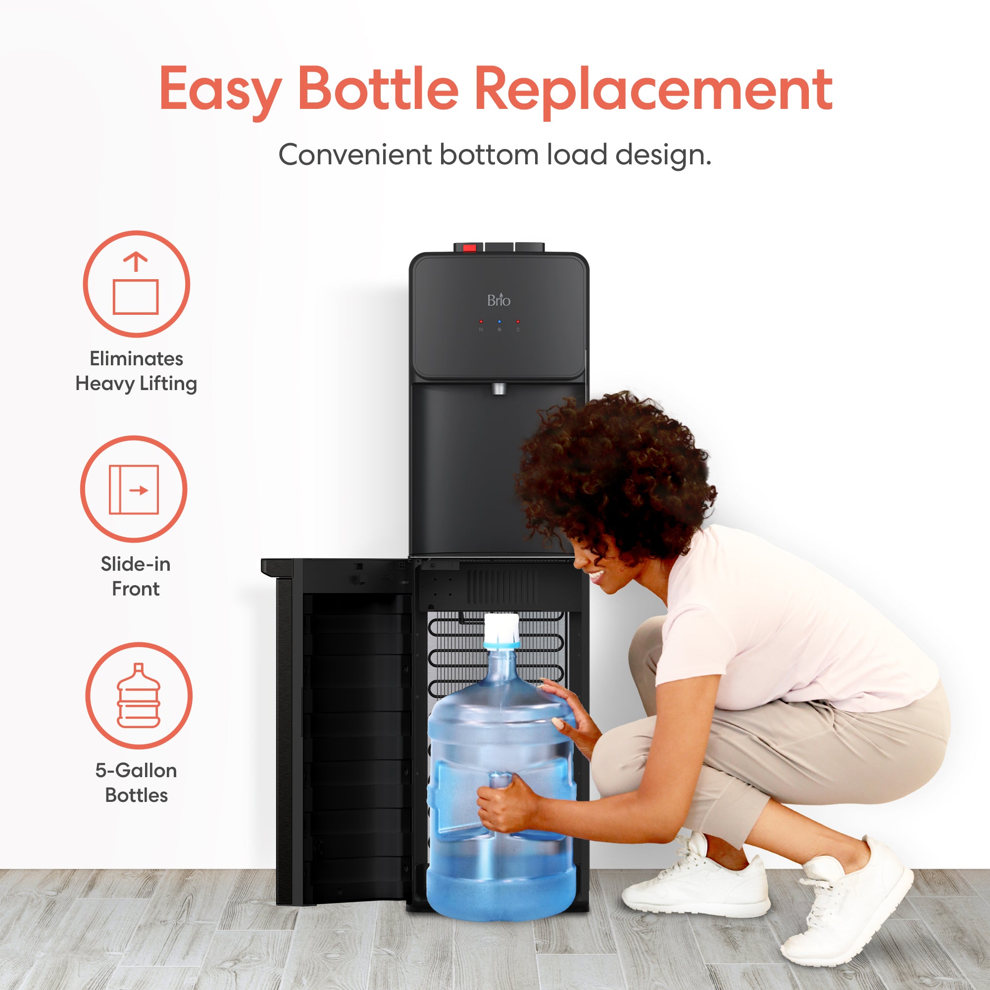 Brio 130 Series Bottom Load Water Cooler Black| Brio