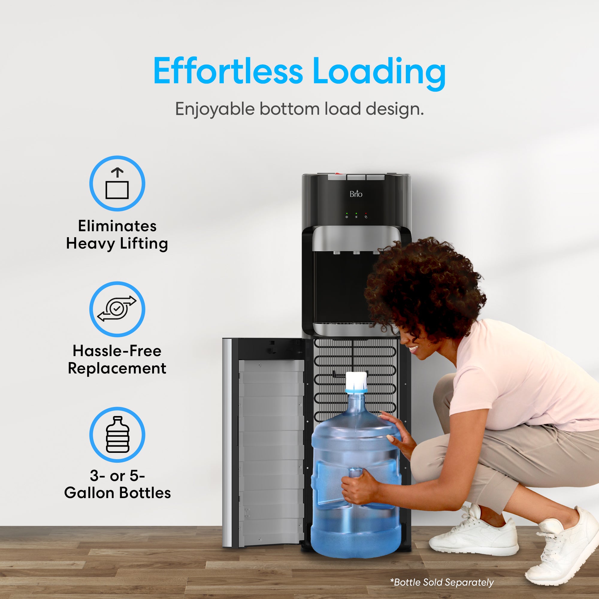 Brio Essential Tri Temp Bottom Load Water Cooler Dispenser