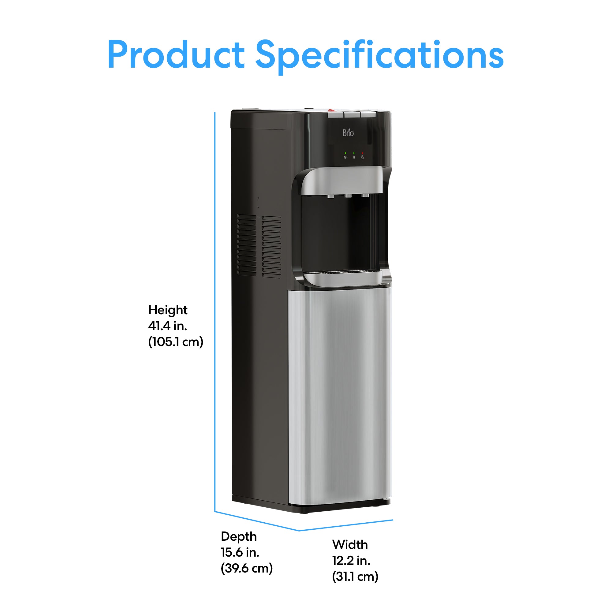 Brio Essential Tri Temp Bottom Load Water Cooler Dispenser