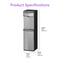 Brio 745 Series bottom load water cooler with dimensions on a white background