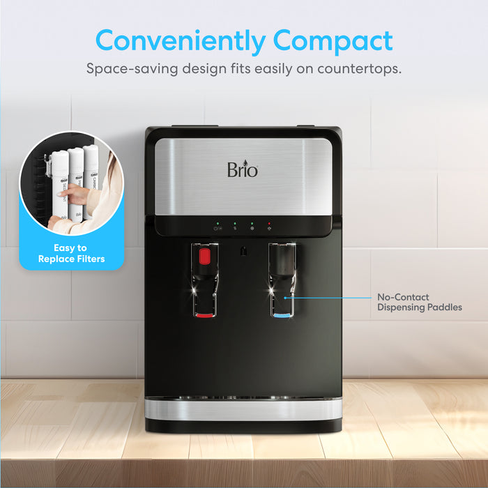 Brio 300 Series 3-Stage Stainless Steel Bottleless Countertop Water Cooler