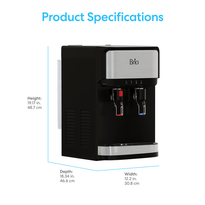Brio 300 Series 3-Stage Stainless Steel Bottleless Countertop Water Cooler