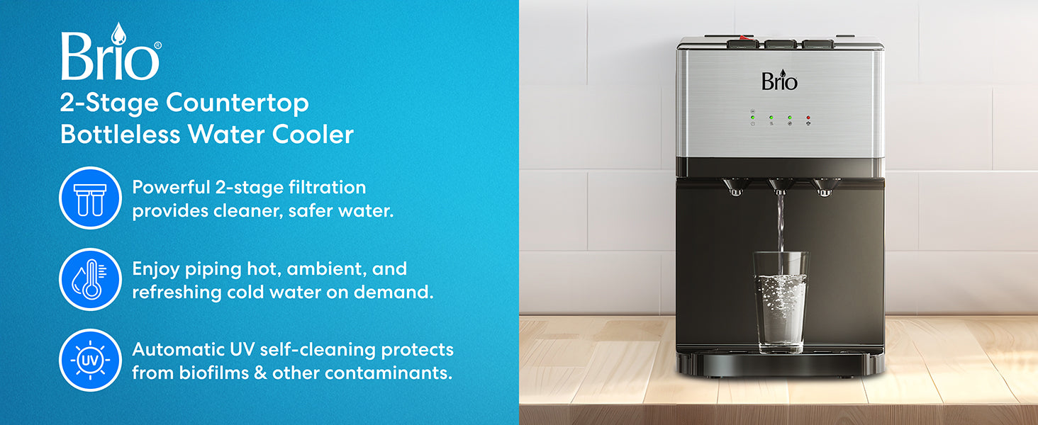 Brio Tri-temp 2-stage Point of Use Countertop Water Cooler