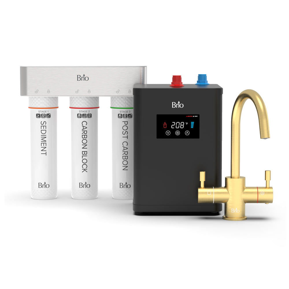 Brio 3-Stage Digital Instant Hot Water Undersink Dispenser System – Brushed Gold