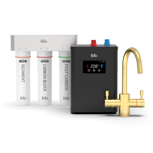 Brio 3-Stage Digital Instant Hot Water Undersink Dispenser System – Brushed Gold