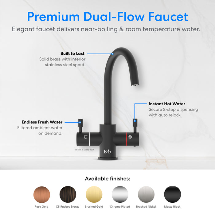 Brio 3-Stage Digital Instant Hot Water Undersink Dispenser System – Matte Black