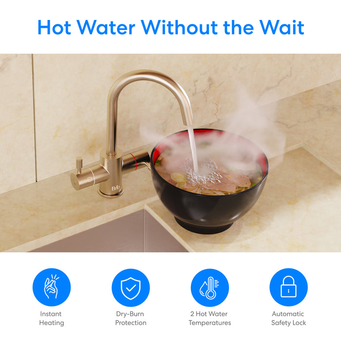 Brio 3-Stage Digital Instant Hot Water Undersink Dispenser System – Brushed Nickel
