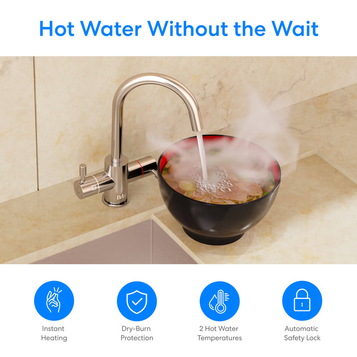 Brio 3-Stage Digital Instant Hot Water Undersink Dispenser System – Chrome Plated