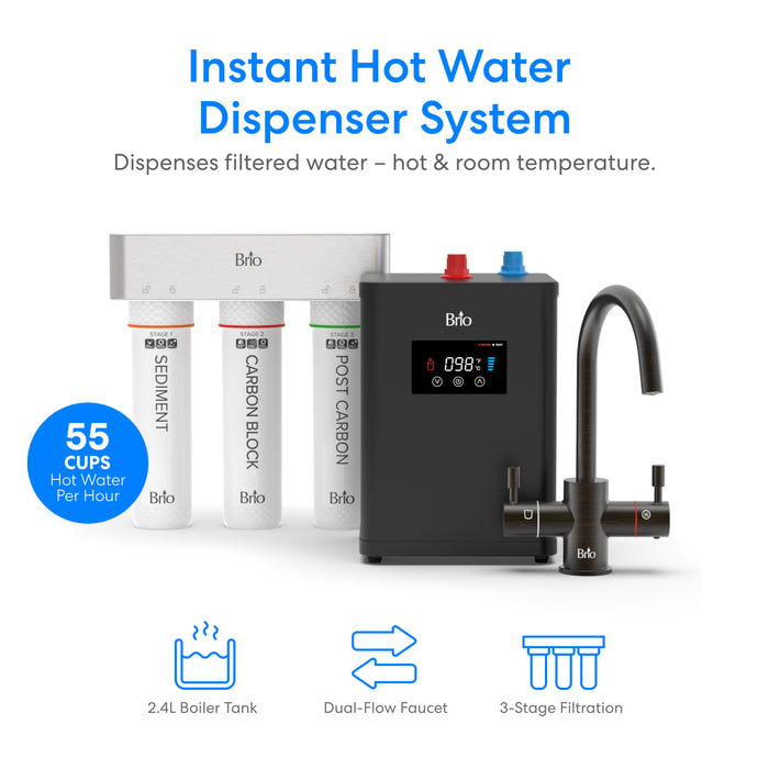 Brio 3-Stage Digital Instant Hot Water Undersink Dispenser System – Oil-Rubbed Bronze