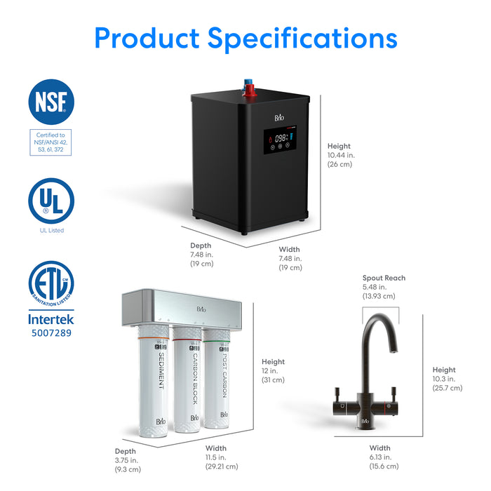 Brio 3-Stage Digital Instant Hot Water Undersink Dispenser System – Oil-Rubbed Bronze