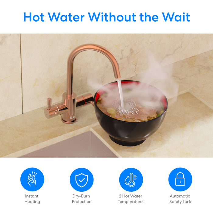 Brio 3-Stage Digital Instant Hot Water Undersink Dispenser System – Rose Gold