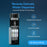 The Brio 400 Series 4-Stage Reverse Osmosis Bottleless Water Cooler in black features advanced filtration, direct water connection, no bottles needed, and eliminates heavy lifting. Shown with a glass under the spout and four visible filter cartridges on a blue background.