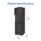 The Brio 530 Series Hot & Cold Top Load Water Cooler in black measures 36.5" H x 10.8" W x 12" D and features a child safety lock for added protection.