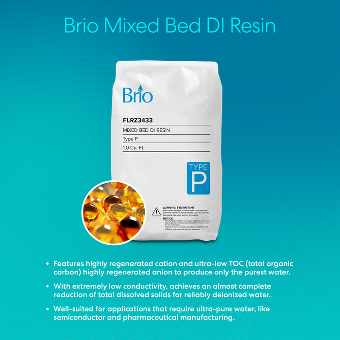 Brio Mixed Bed DI Deionizing Resin - Type P