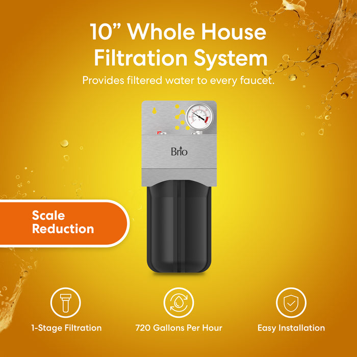 Brio Single Stage Whole House Filtration System - 10" Anti-Scale