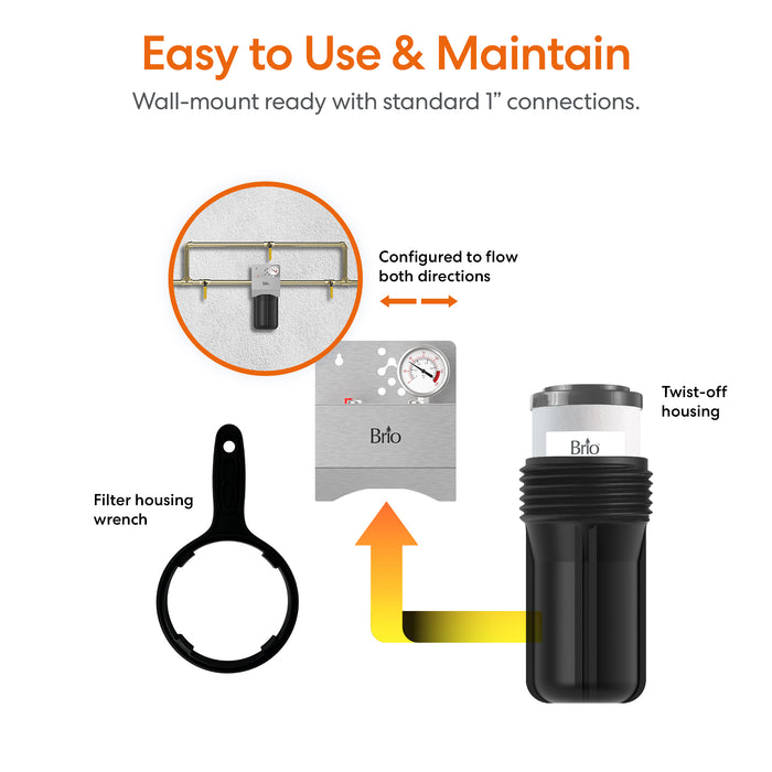 Brio Single Stage Whole House Filtration System - 10" Anti-Scale