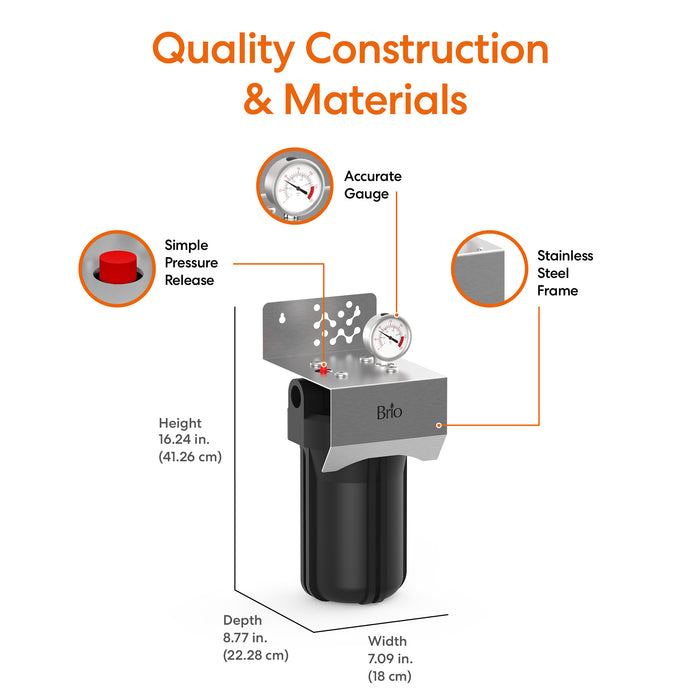 Brio Single Stage Whole House Filtration System - 10" Anti-Scale