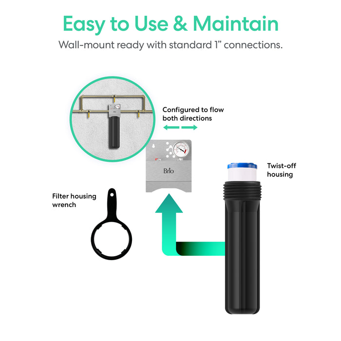 Brio Single Stage Whole House Filtration System - 20" Heavy Metals