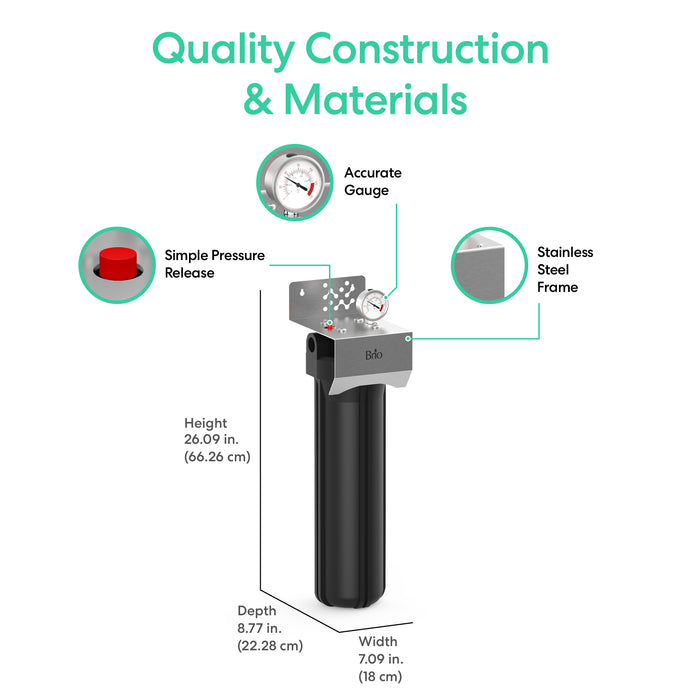 Brio Single Stage Whole House Filtration System - 20" Heavy Metals