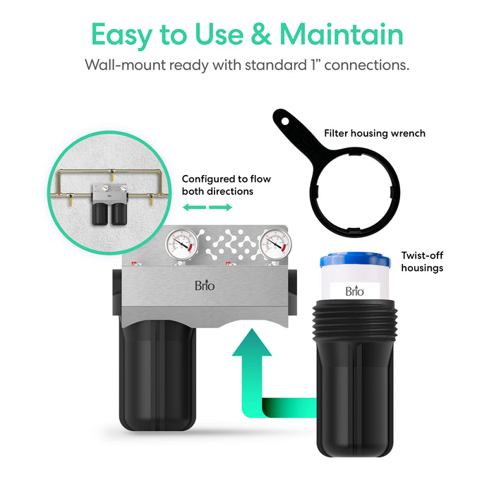 Brio 2-Stage Whole House Filtration System - 10" Heavy Metals