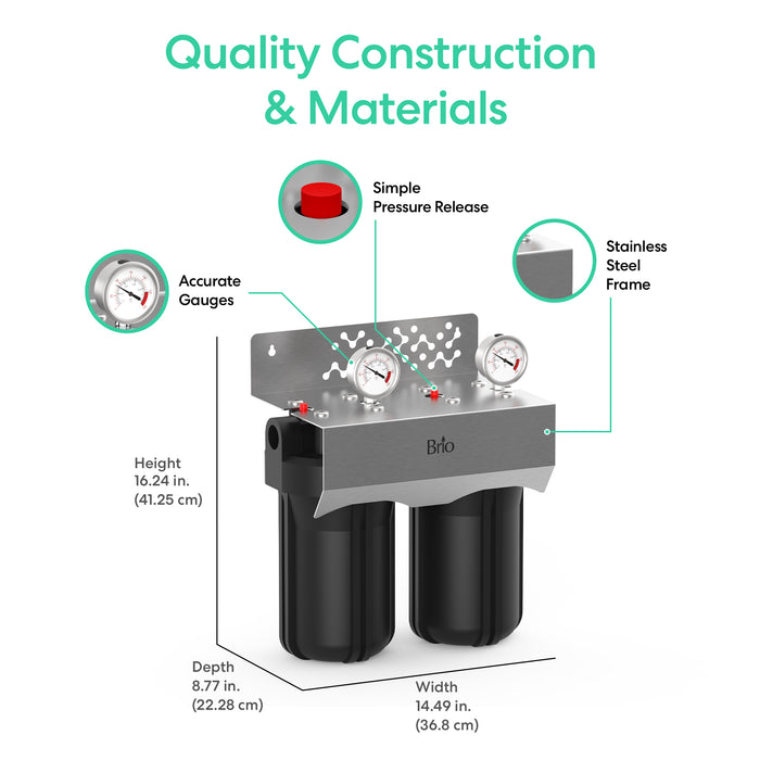 Brio 2-Stage Whole House Filtration System - 10" Heavy Metals