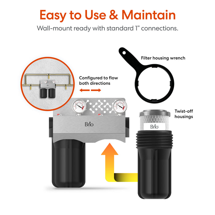 Brio 2-Stage Whole House Filtration System- 10" Anti-Scale