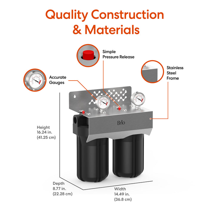 Brio 2-Stage Whole House Filtration System- 10" Anti-Scale