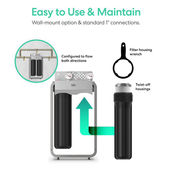 Brio 2-Stage Whole House Filtration System - 20" Heavy Metals