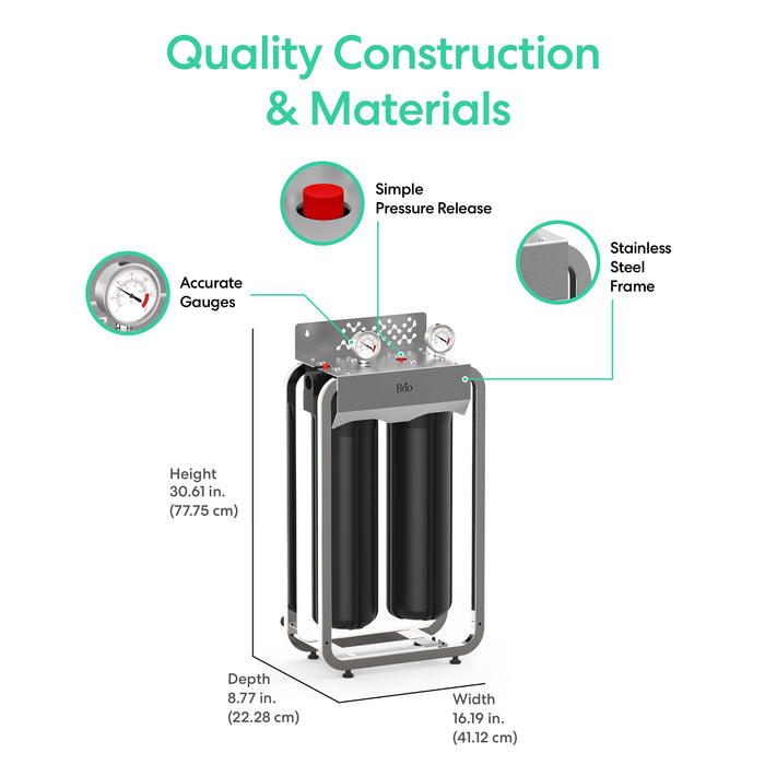 Brio 2-Stage Whole House Filtration System - 20" Heavy Metals