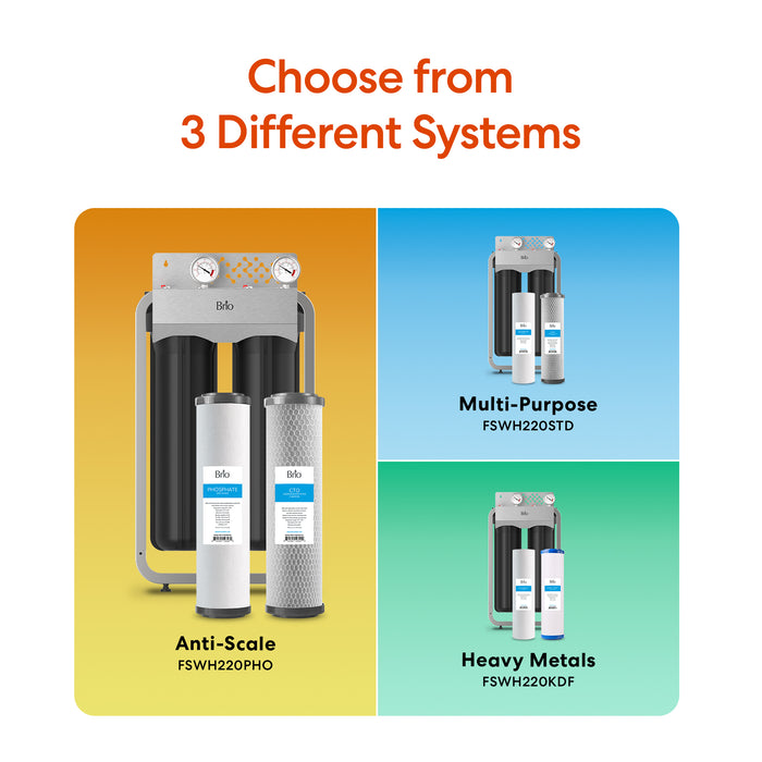 Brio 2-Stage Whole House Filtration System - 20" Anti-Scale