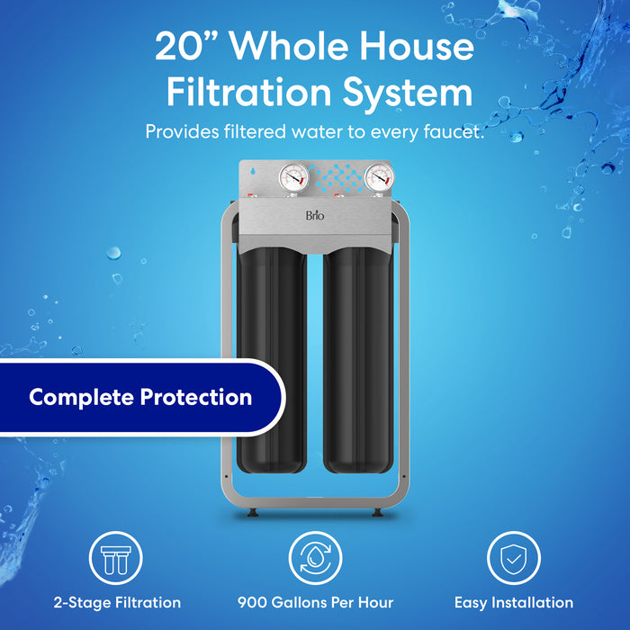 Brio 2-Stage Whole House Filtration System - 20" Multi-Purpose