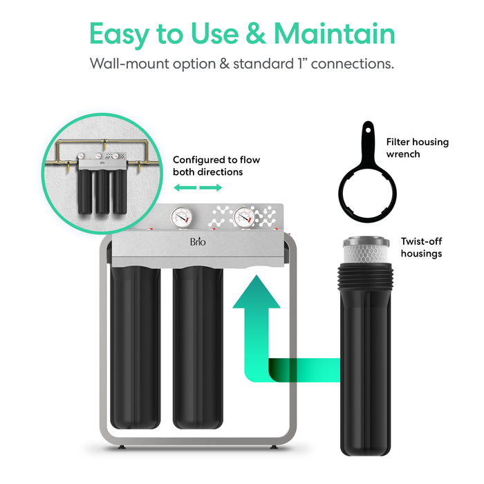Brio 3-Stage Whole House Filtration System - 20" Heavy Metals