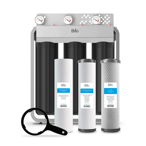 Brio 3-Stage Whole House Filtration System - 20" Anti-Scale