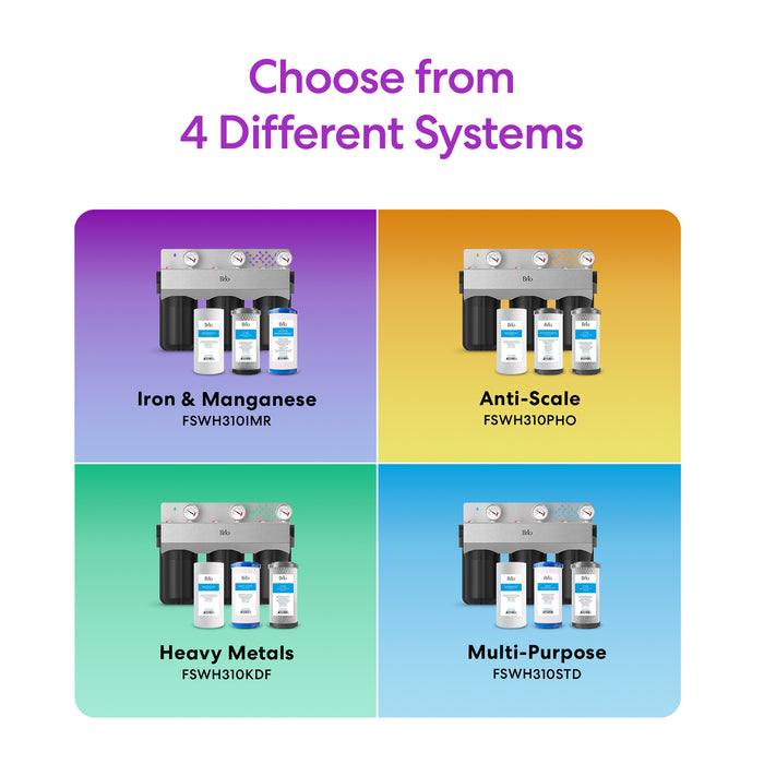 Brio 3-Stage Whole House Filtration System - 10" Iron & Manganese