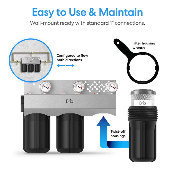 [Brio] 3-Stage Whole House Filtration System – 10” Multi-Purpose