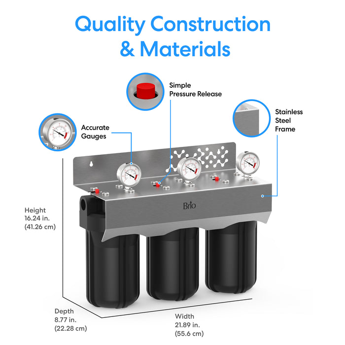 [Brio] 3-Stage Whole House Filtration System – 10” Multi-Purpose