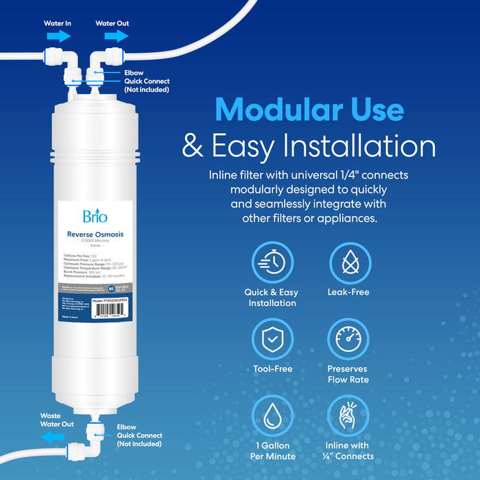 Brio 11" RO Inline Filter 150GPD
