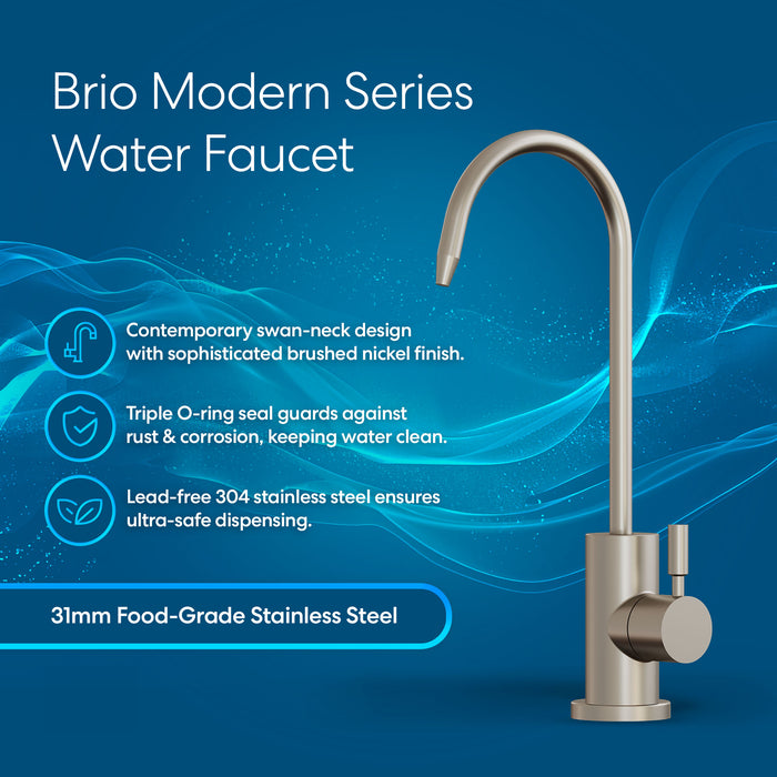 Brio Modern Series Water Faucet – 31mm Brushed Nickel