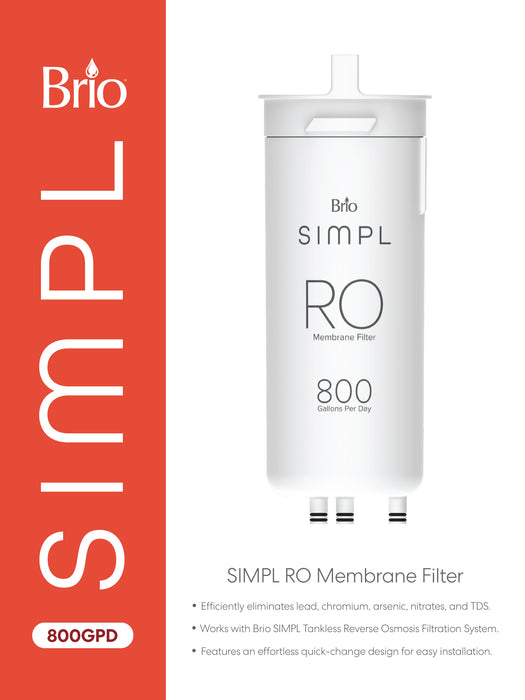 Brio SIMPL Reverse Osmosis Membrane 800GPD - TROM800STD