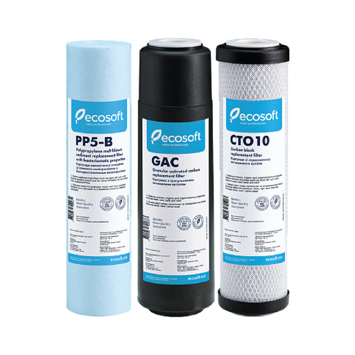 Ecosoft Set of Improved Replacement Filters (Stages 1-2-3)  for Reverse Osmosis Filter Systems